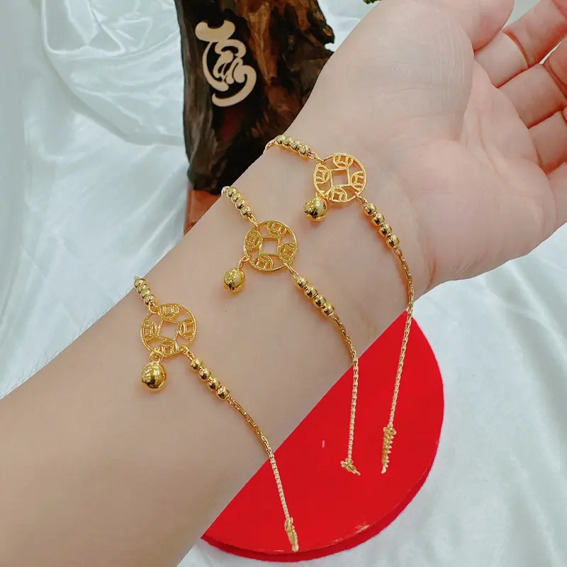 lắc chân kim tiền thiết kế nữ tính (Lắc Chân) 0