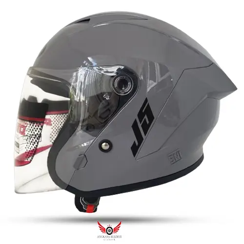 Helm J5 Mla Cerberus Solid Grey Stone/Helm Half Face Pria Wanita Dewasa SNI 0