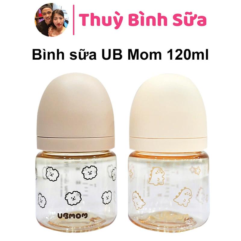 Bình sữa Ubmom Tiny 120ml kèm núm SS cho bé sơ sinh 0-1 tháng