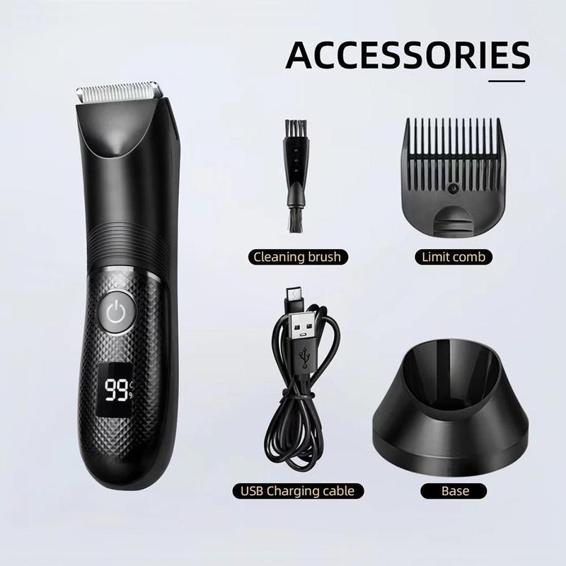 Waterproof Body & Manscaping Trimmer for Men, 1 Box Rechargeable Body Hair Shaver & Accessories, Hair Trimmer for Home & Travel 4
