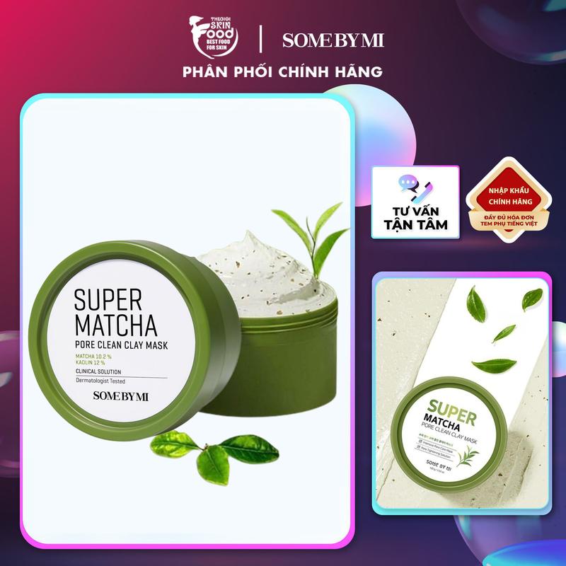 Mặt Nạ Đất Sét Trà Xanh Some By Mi Super Matcha Pore Clean Clay Mask 100g Cosmetics Skincare