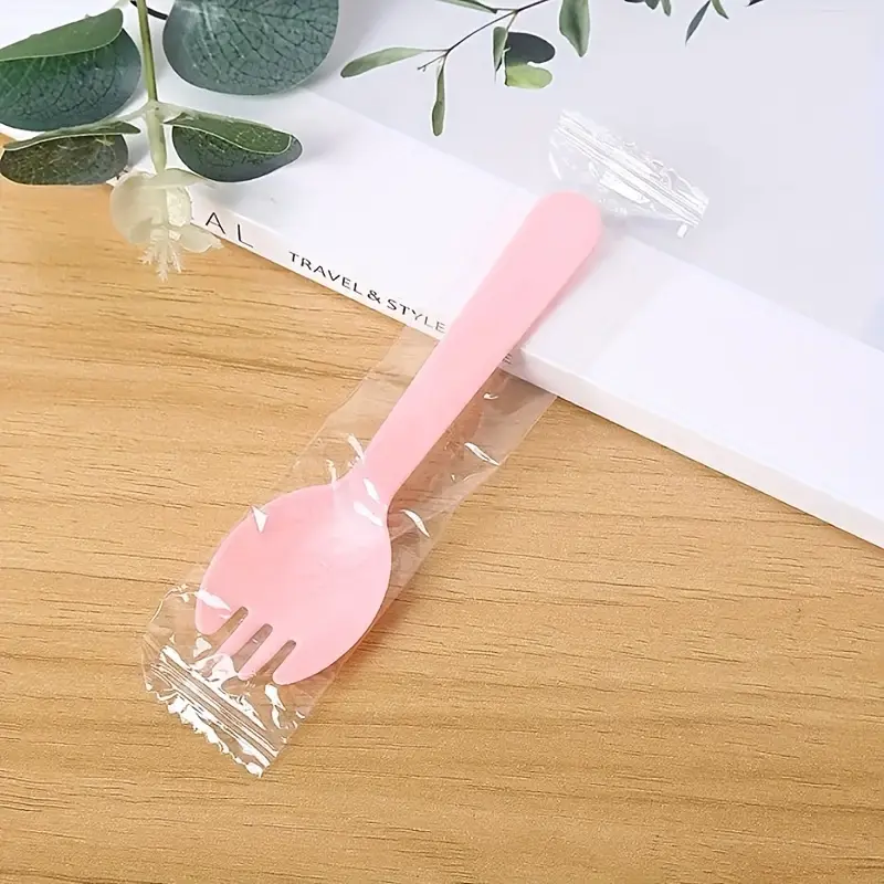 100pcs/set Deluxe Disposable Plastic Utensil Set - Ideal for Cake, Ice Cream, Salad, Fruit, Dessert, Tea, Coffee, Party, Cake Baking, and Holiday Celebrations - Convenient, Reusable, and Easy to Clean Tableware Accessories