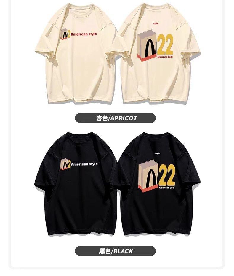 Product Introduction of 2025 [33000 People Collect This Brand] 100% Cotton National Fashion American Letter Short Sleeve T-shirt Men's Summer 2025 New Design Sense Niche Half Sleeve Top 16