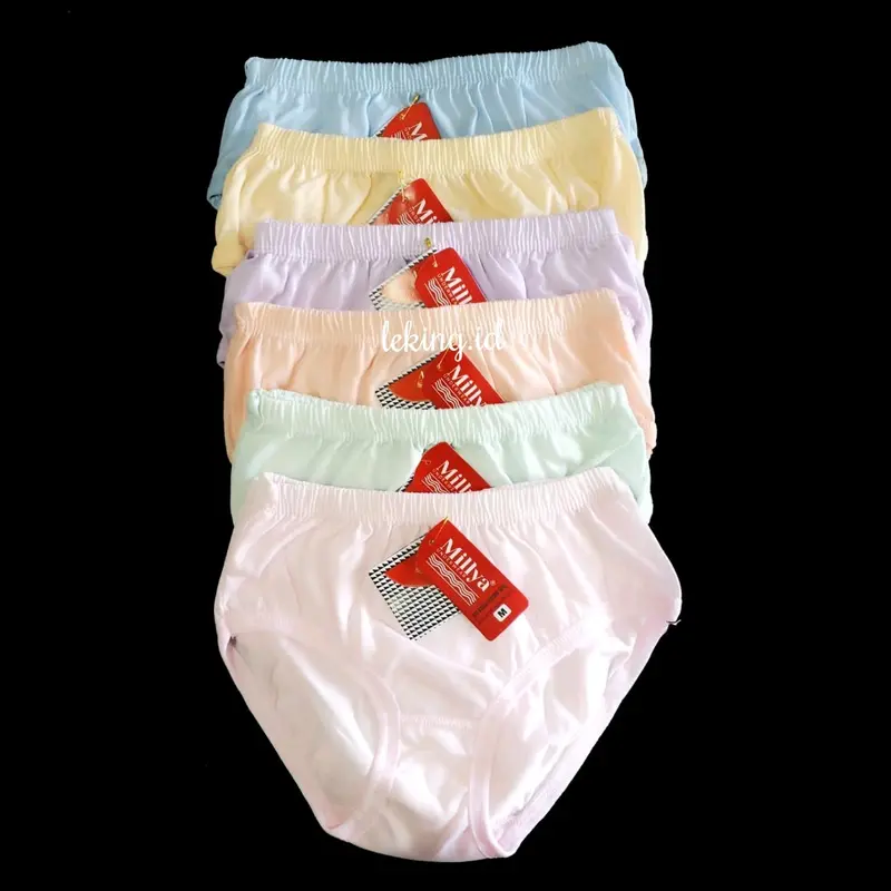 GROSIR 12 PCS ( 1 LUSIN ) CELANA DALAM WANITA JUMBO WARNA SOFT / KATUN MUDA 1