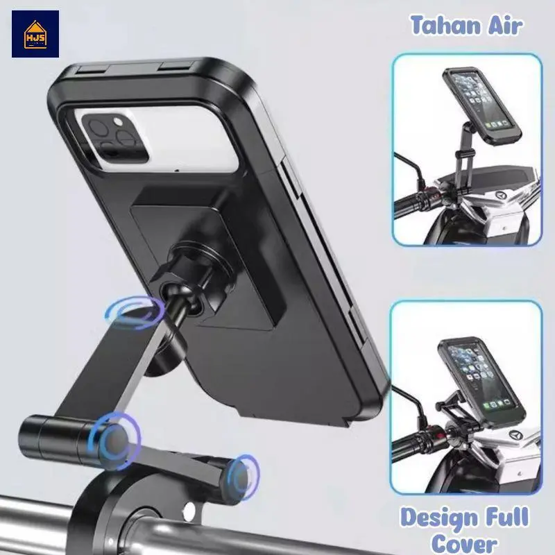 [HJS] Holder Hp Motor Waterproof Anti Air Kuat Kokoh Untuk Pemasangan Di Stang motor Handphone 2