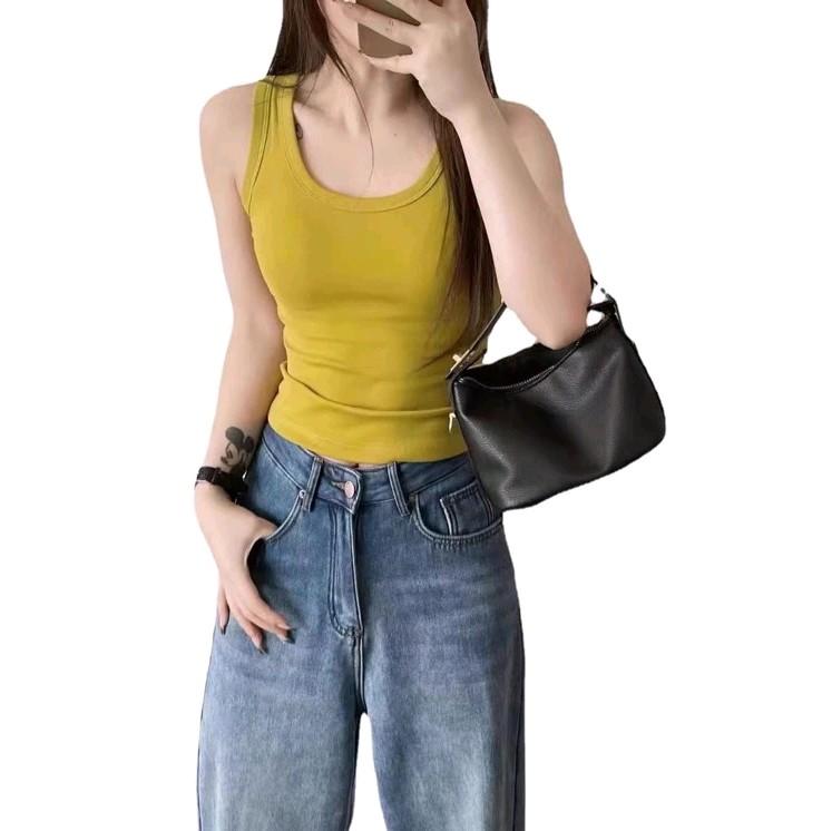 LOANPRO Áo ba lỗ cotton có đệm Hàng QC M6602 Top Nữ Women Voi 0