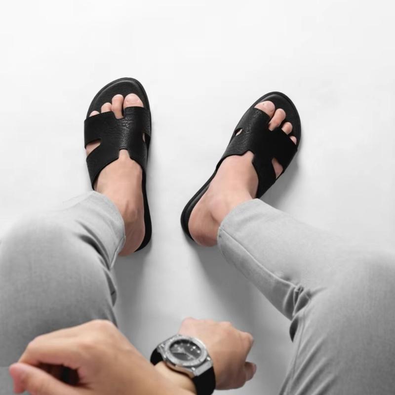 Hàng Mới Dép Lê Nam Chữ H qoai ngang chất liệu da sần Cao Cấp - Khâu Đế Chắc Chắn - Đầy đủ Size từ 37 Đến 44 DéP Slipper deo quaingang boy phố Nhung Đồng quai