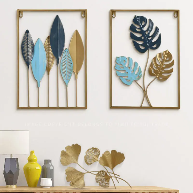 4060cm photo frame decorative ting creative metal leaf  hanging home wall decoration