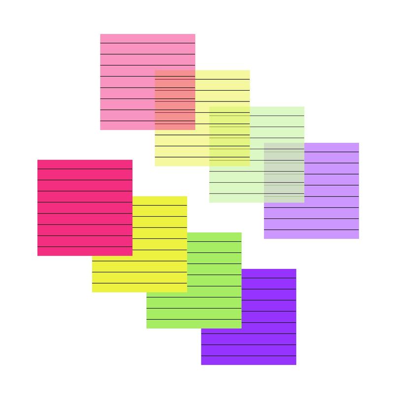4 Pads Transparent Sticky Note, Size 3x3 Inch Lined Translucent Paper 50 Sheets Per Pad 0