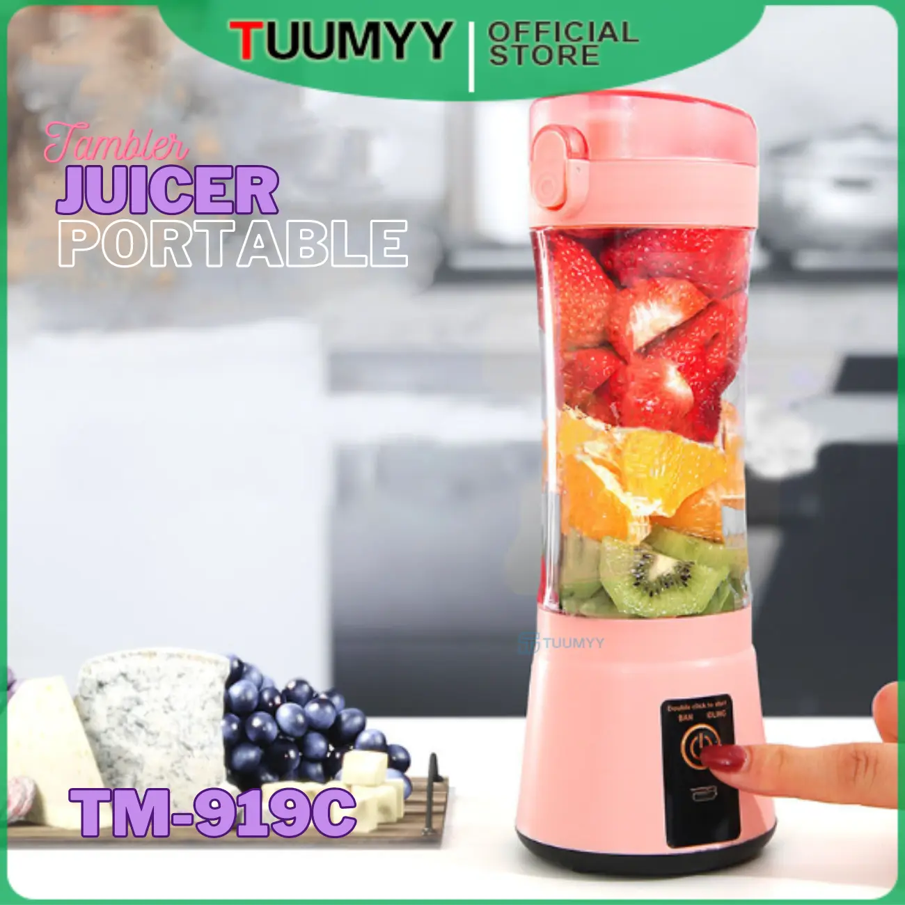 [COD] PORTABEL JUICER 6 MATA PISAU JUICE CUP 380 ML BLENDER MINI TM-919C