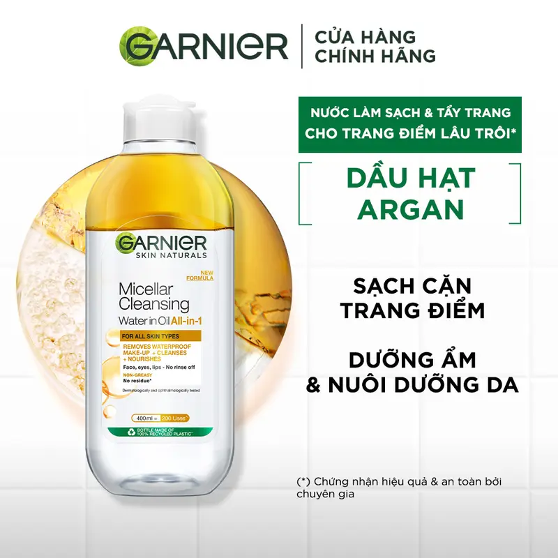 [KOL] Bộ đôi Nước tẩy trang làm sạch dịu nhẹ cho mọi loại da - Garnier Micellar Cleansing Water 400ml 3