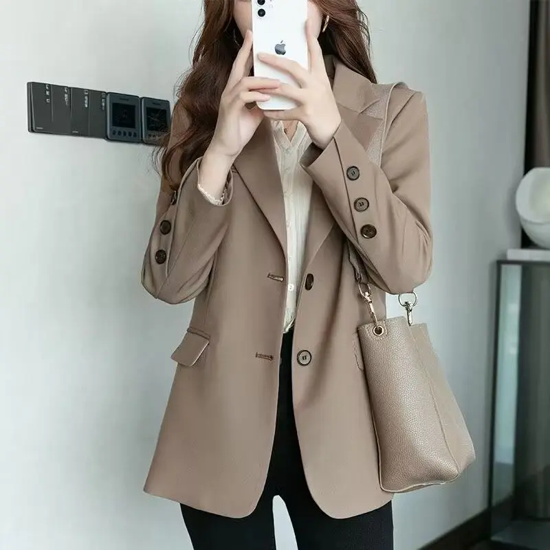 Áo Khoác Vest Công Sở Nhỏ Dành Cho Nữ, Hàng Mới Về Mùa Thu, Phong Cách Phương Tây Thanh Lịch, Dáng Rộng Và Mỏng, Phong Cách Hàn Quốc, Bộ Đồ Nữ