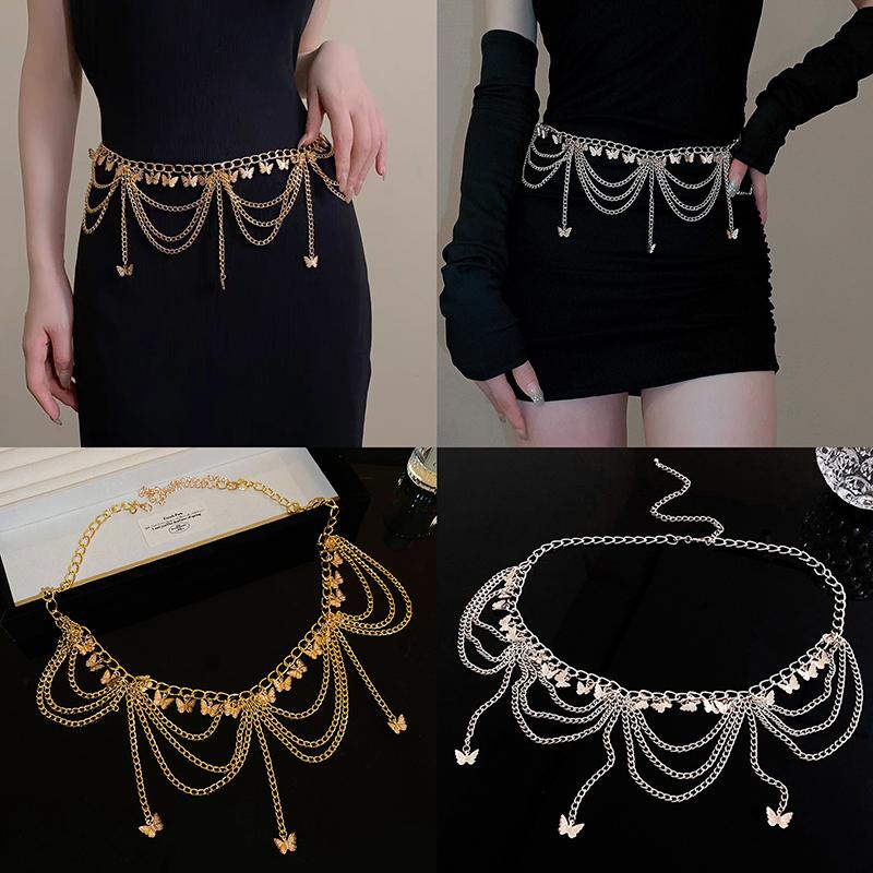  Dây Chuyền Đeo Hông Nữ Thời Trang Thiết Kế Hình Bướm Đồ Trang Trí Cơ Thể Bụng Chất Liệu Kim Loại Nhiều Lớp Dây Chuyền Quần Phụ Kiện Váy Mùa Hè  HHH  