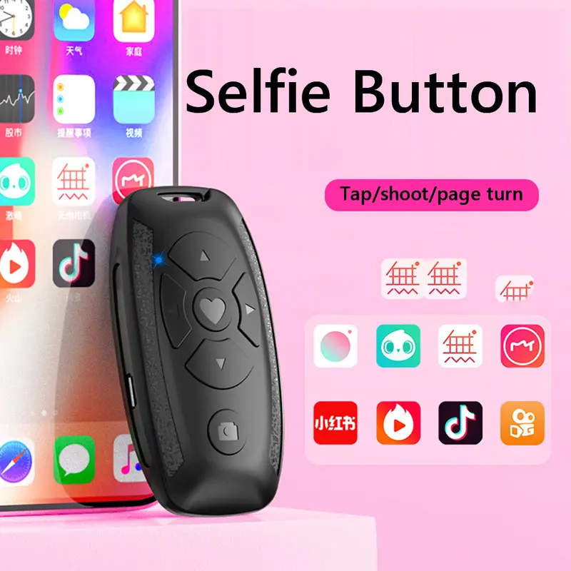 Điều khiển từ xa có thể sạc lại cho điện thoại di động, Bluetooth-compatible 4.2, bộ điều khiển lật trang cho iPhone Xiaomi Samsung Huawei 1