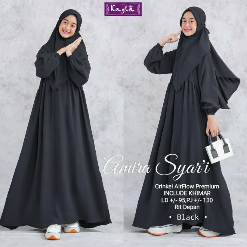 Gamis Anak Syar'i Set Hijab Tanggung 12-13-14-15-16-17 Tahun Amira Dress Plus Kerudung Bahan Crinklw Airflow Busana Muslim Anak Perempuan Tanggung Lebaran 2023 Syar'i Elegan Mewah Terbaru Kekinian Viral Baju Crinkle Syari Panjang Remaja Muda Nyaman