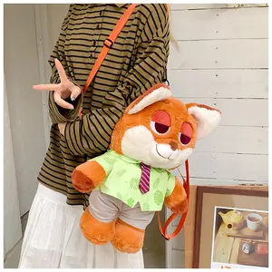 (COD) Tas Ransel Judy Hopps Nick Wilde TK Anak-anak Tas Ransel Boneka Kerah Bulu Karakter Tas Boneka Bagpack SUPERMALL88