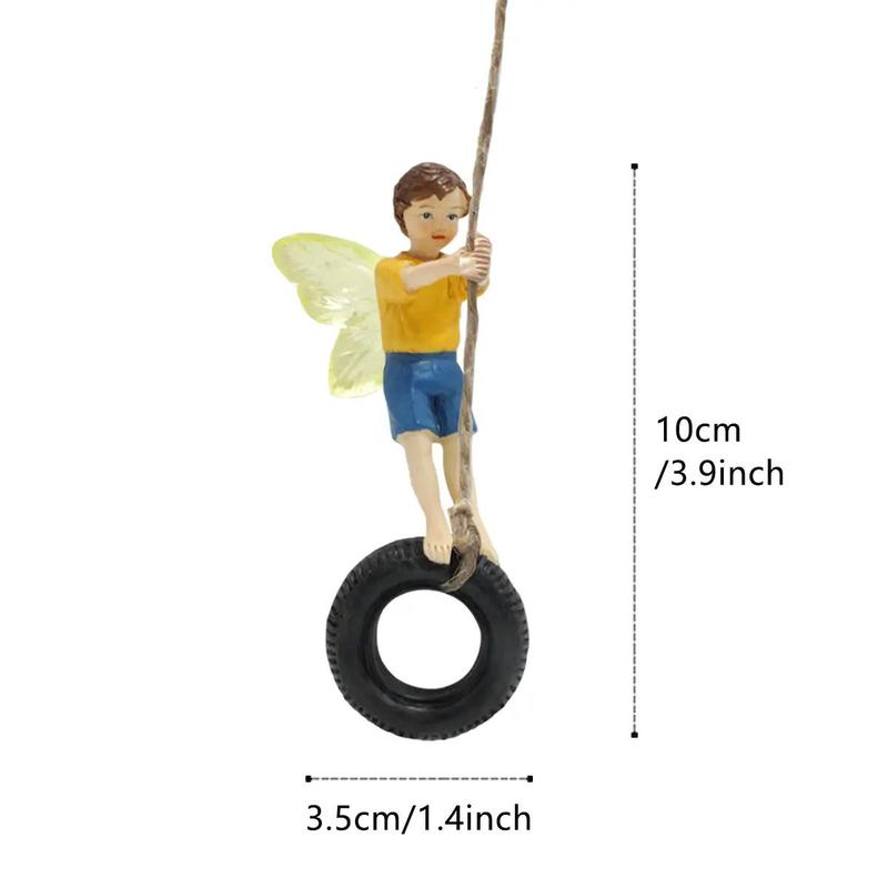 Tire & Fairy Design Hanging Ornament, Creative Hanging Figurine Decoration, Home Decor for Garden Yard 2