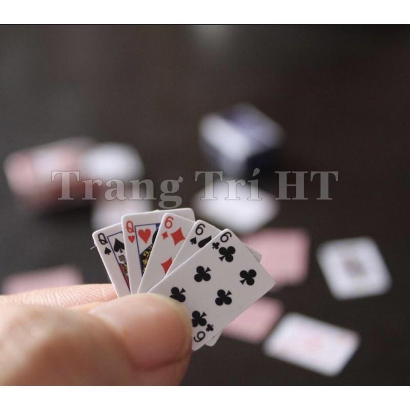  THẺ GIẤY HÌNH Mô hình bộ bài tây poker mini tí hon phụ kiện trang trí nhà búp bê 