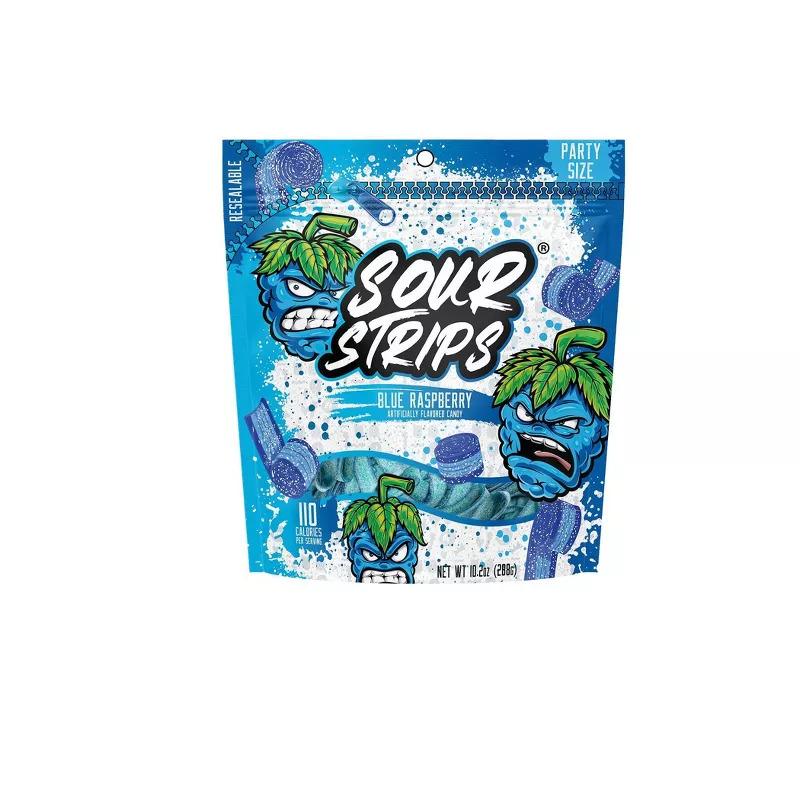 Sour Strips Blue Raspberry Candy Party Pack - 10.2oz Sweet Fruit Snack ...