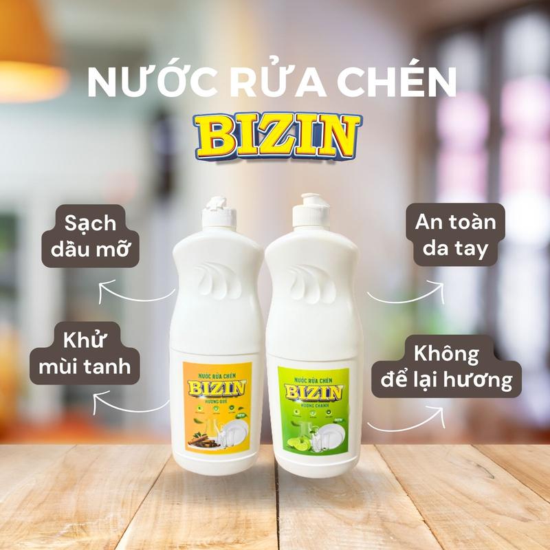 Nước rửa chén Bizin 800ml Làm Sạch dầu mỡ, hương thơm tự nhiên, tiết kiệm, an toàn cho da tay 3