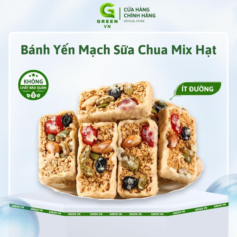 Bánh Yến Mạch Sữa Chua Mix Hạt - Green Vn - Túi 250g, 500g, 1kg - Thức Ăn Vặt Snack Food