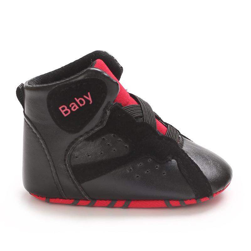 Product Introduction of Baby Boys Artificial PU Sneaker Spring Autumn High Top Anti-Slip Sole Contrast Color Flat Shoes 29