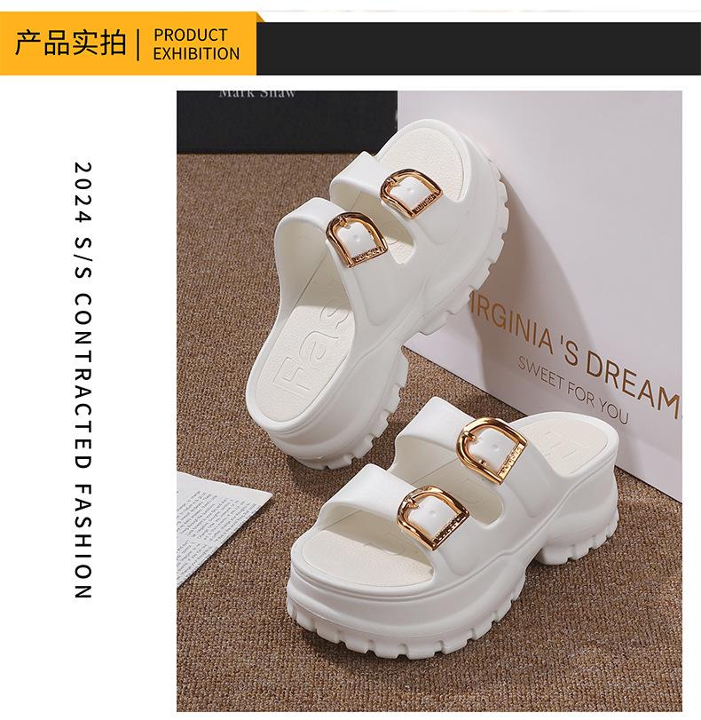 Product Introduction of Dép thời trang cho nữ, có kích thước 36-41, không thấm nước và không trơn trượt, đế dày 6cm, mềm mại và thoải mái, được làm bằng vật liệu EVA đàn hồi cao, đế cao, hỗ trợ insole thiết kế DIY, rất thích hợp cho du lịch ngoài trời và bãi biển 7