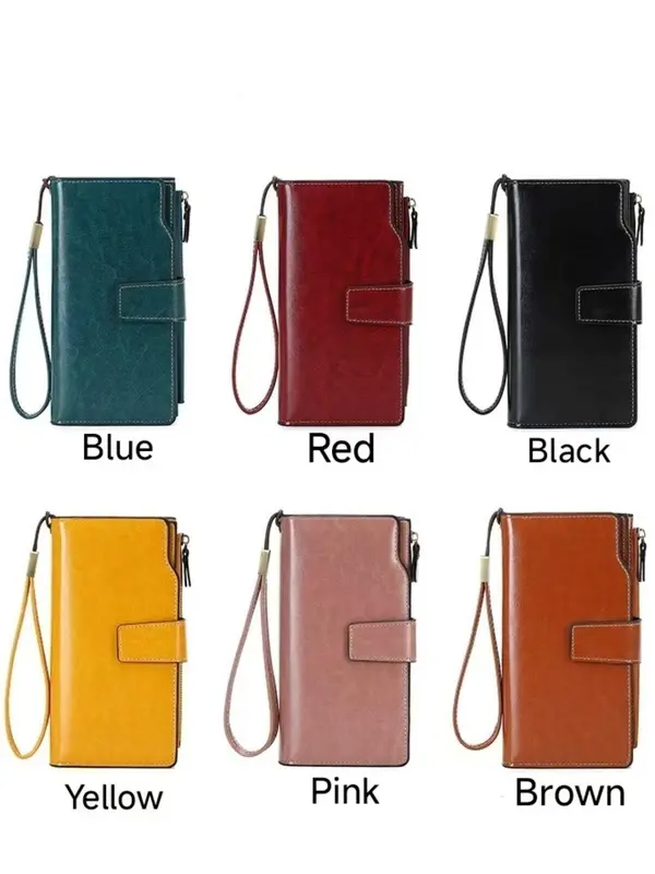 Women's Elegant Long Wallet, Fashionable Multi-layer Design Wallet with Zipper & Safety Buckle, Casual Trendy Versatile High-quality Daily Wallet 8