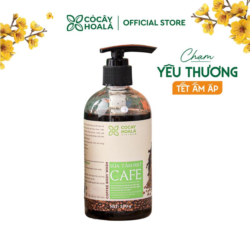 Sữa Tắm Cà Phê Cỏ Cây Hoa Lá Chiết Xuất Hạt Arabica Thơm Mùi Cà Phê 300g