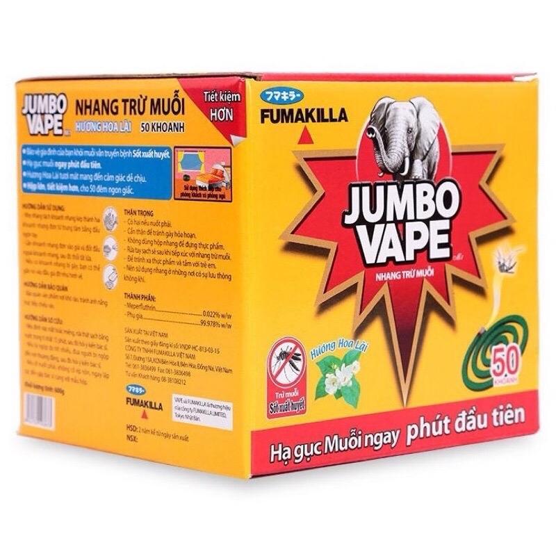  Nhang trừ muỗi Jumbo Vape hương hoa lài hộp 50 khoanh - tiêu diệt muỗi hiệu quả và an toàn cho gia đình 