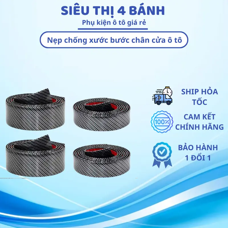 Nẹp chống xước bước chân cửa xe ô tô - Đã kèm keo 3M dán sẵn bản 3,5,7cm Phụ tùng xe máy 5d1f1v2df