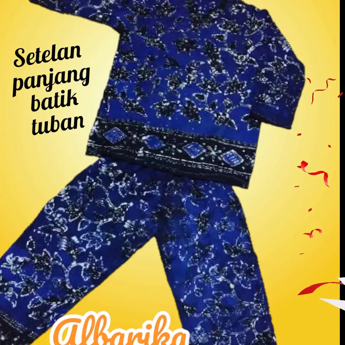 SETELAN BATIK TUBAN ANAK COWOK/CEWEK PIYAMA ANAK SETELAN LENGAN PANJANG ANAK BATIK GEDOG TERLARIS BAHAN KAOS ADEM