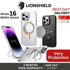 (SG) LionShield iPhone 16 Pro Max / 16 Pro / 16 Plus / 16 / 15 / 14 / 13 / 12 Magnetic Warden S Case with Stand Casing