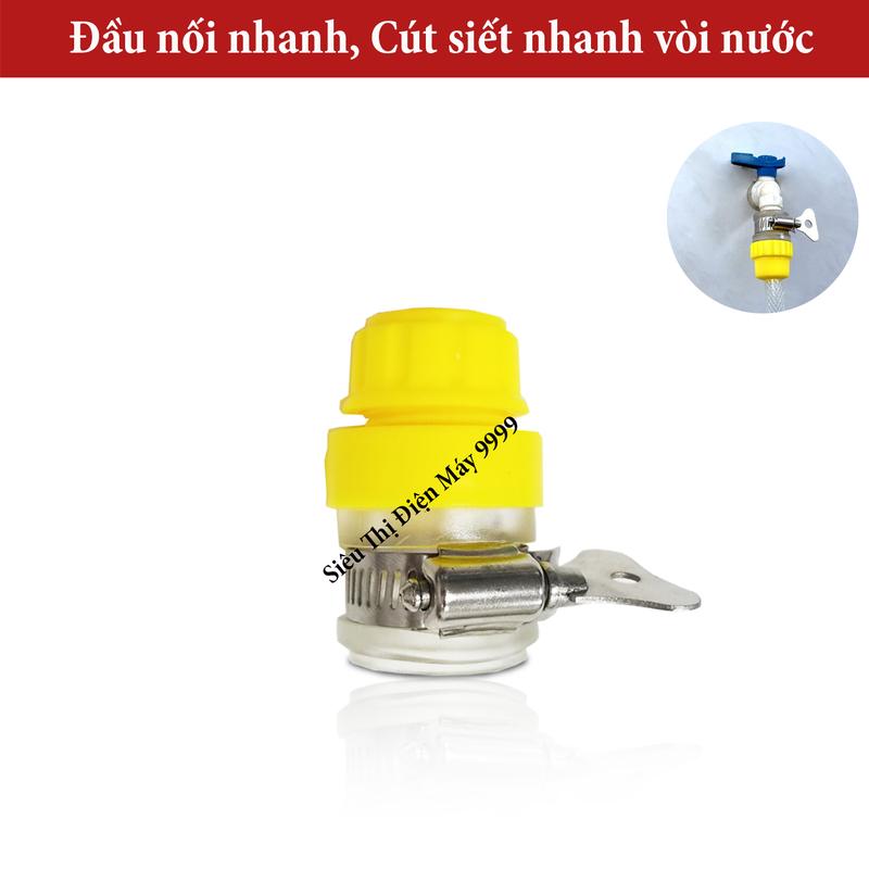 Đầu cút nối nhanh cho vòi nước ra dây ống nước mềm từ 14 đến 20mm dùng tưới cây hoặc máy rửa xe