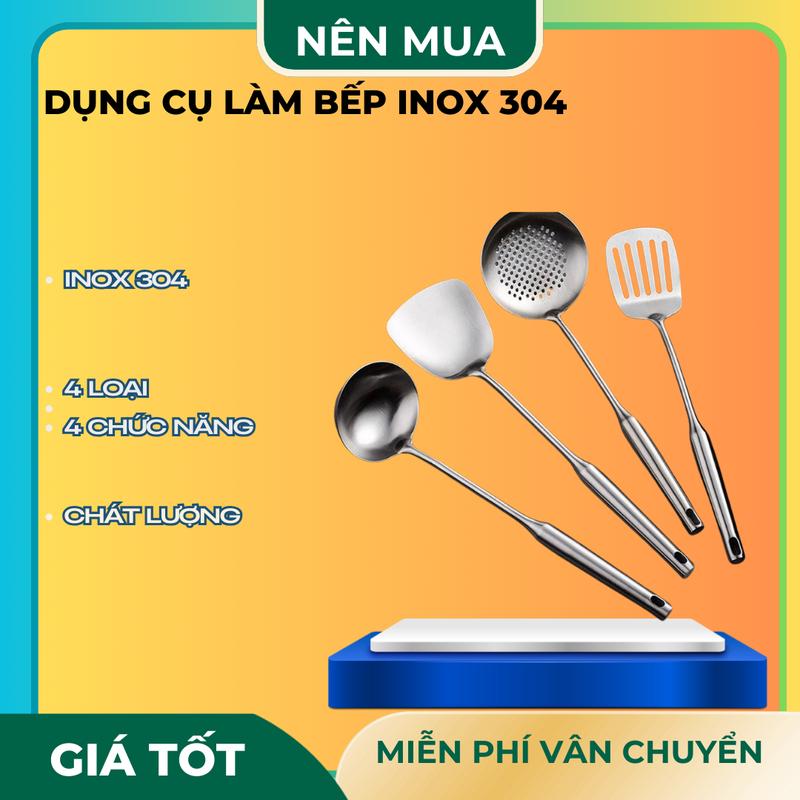 Muôi Muỗng Vá Sạn Xẻng muỗng súp xào nấu inox 304 dụng cho nhà bếp loại tốt - dụng cụ xào nấu - Sạn Xẻng Inox - Muỗng Súp - Xào Nấu Inox - Inox 304 -Dụng Cụ Nhà Bếp - Phụ Kiện Nhà Bếp