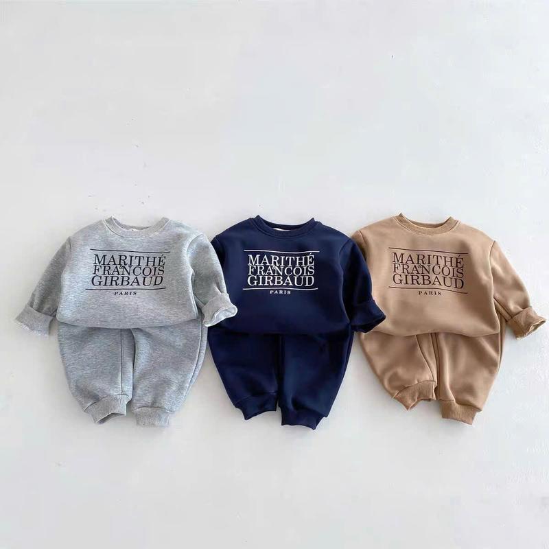  BỘ ĐỒ NỈ CHO BÉ TRAI IN CHỮ PARIS VẢI NỈ BÔNG TÀU ẤM ÁP XINH YÊU 3 MÀU size 8-19 kg Len Gile 