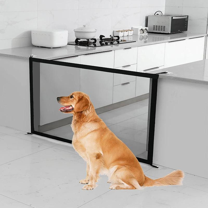 Product Introduction of Hàng rào rào chắn cho chó cưng với 4 cái móc cho thú cưng Mạng lưới cách ly Cổng cầu thang mới Gấp lưới thoáng khí cho hàng rào an toàn cho chó 7