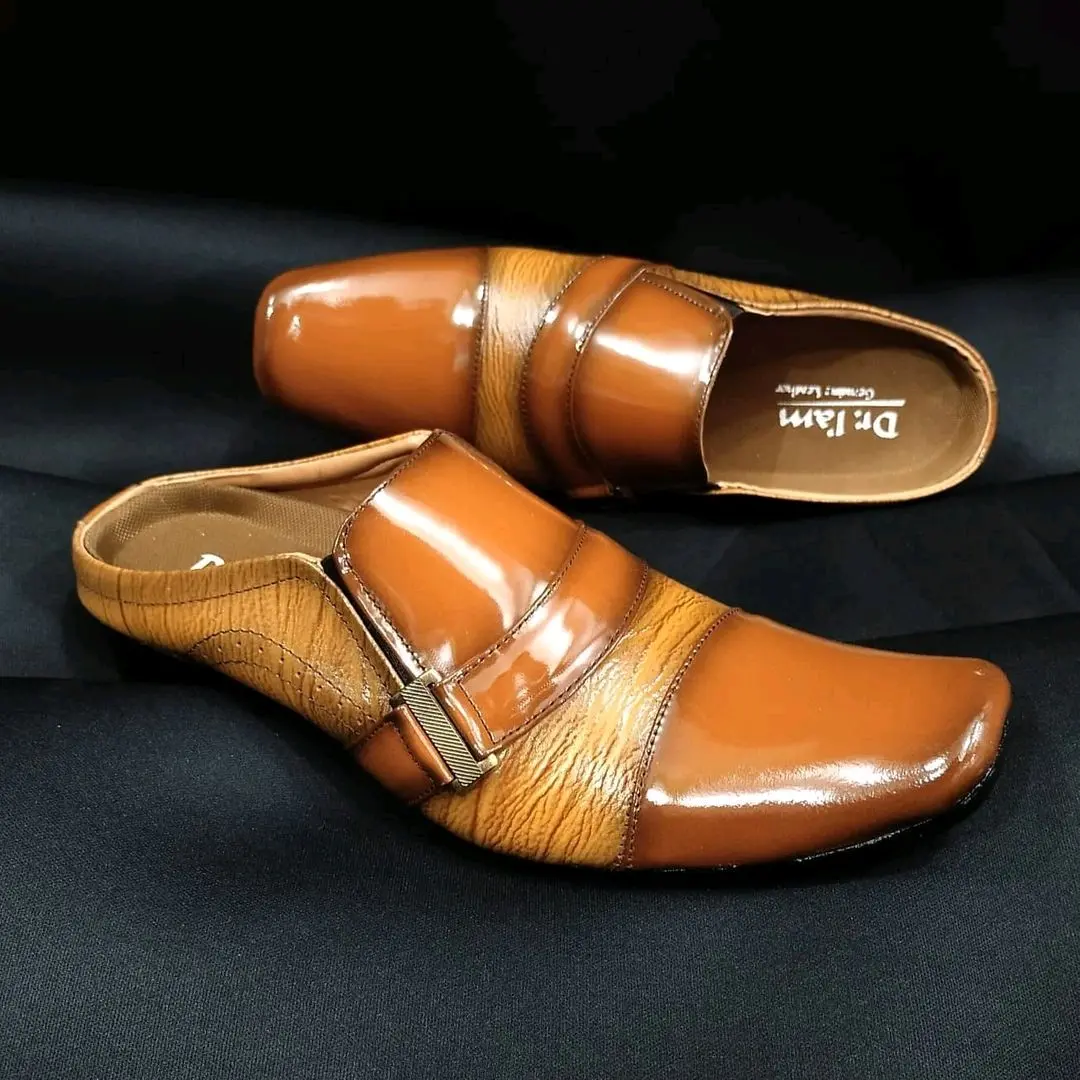 SANDAL SEPATU SELOP PRIA ASLI KULIT B6015 | Sandal sepatu selop pria Sol Karet