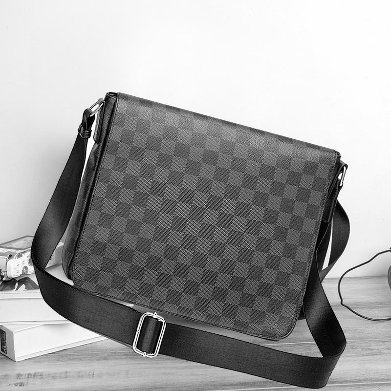 túi Messenger Nam Thời Trang Thương Hiệu hợp xu hướng Mới cặp tài liệu nghiêng Kẻ Sọc Bằng Da Lật Túi Đeo Một Bên Vai Kèm Ví Đựng Thẻ Túi Kẻ Sọc Da PU Bag Đeo Vai