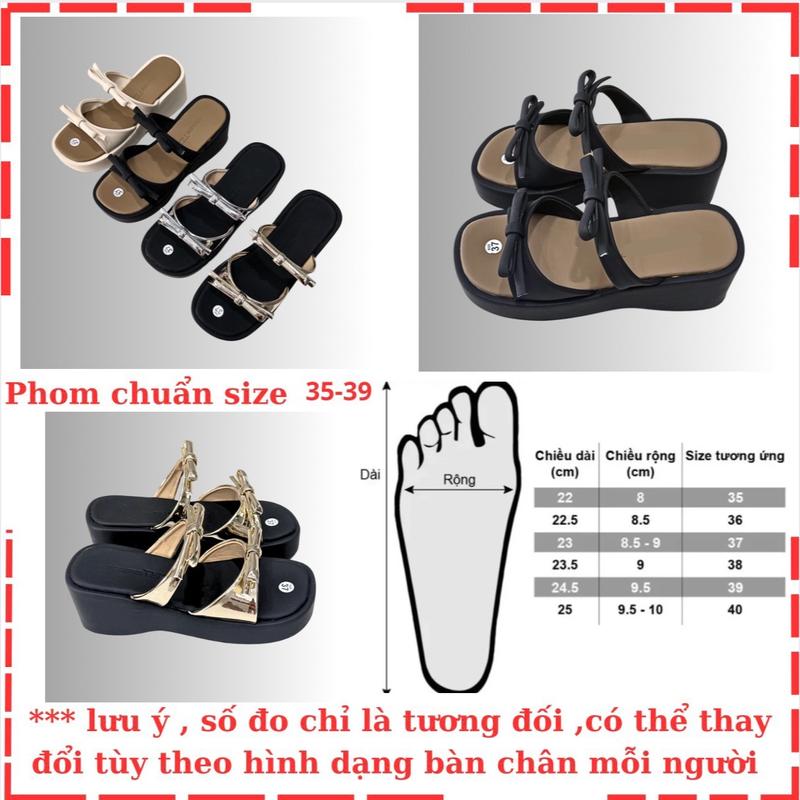 Vyshoesshop - Dép bánh mì nữ Bigsize (nhiễu xịn) - 2 nơ nhị xinh, đệm dép cực êm, đế cao cấp chống trơn trượt M439 - GiàY, Giày Bệt DéP Nhung Hoa sandal  nữ 9
