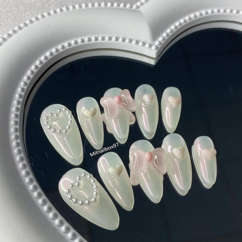 Mã 056 Nailbox thiể kế nơ hồng 0