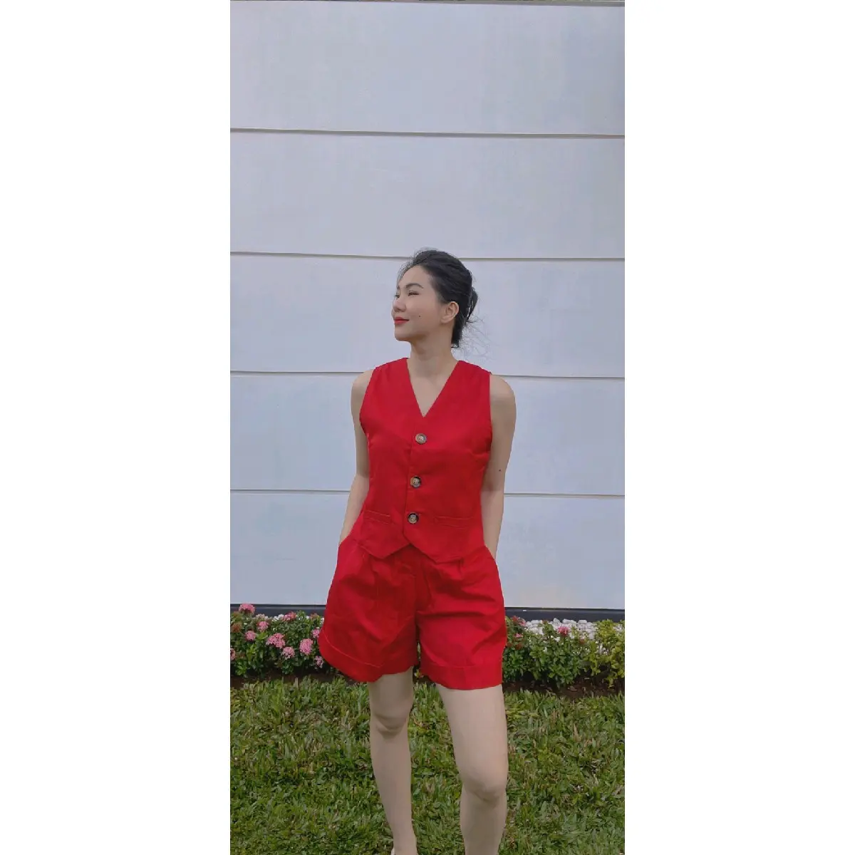LUISSA Vest Wanita Bahan Katun Drill