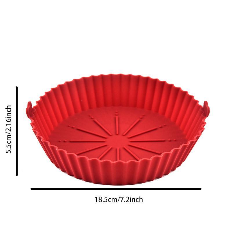 Silicone Air Fryer Liner, 3Counts/set Round Air Fryer Liner, Reusable Heat Resistant Oven Accessories, Easy to Clean, Suitable for Air Fryer, Kitchen Appliances, Food Safe Oven Accessories 1