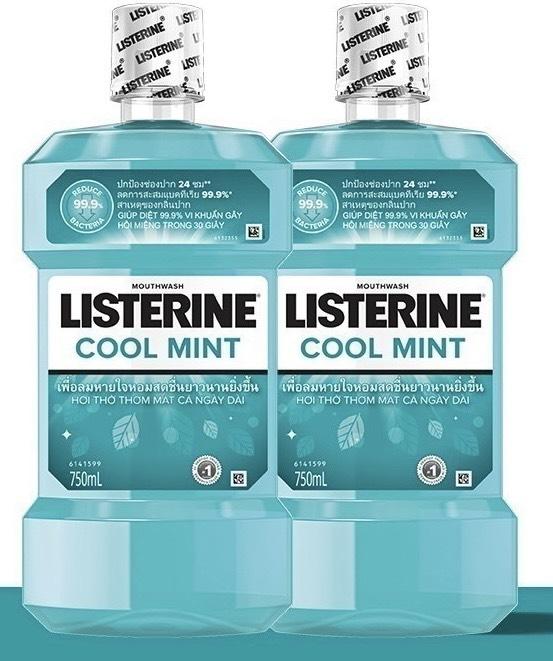 Combo 2 chai Nước súc miệng Listerine Thái Lan 750ml/Chai