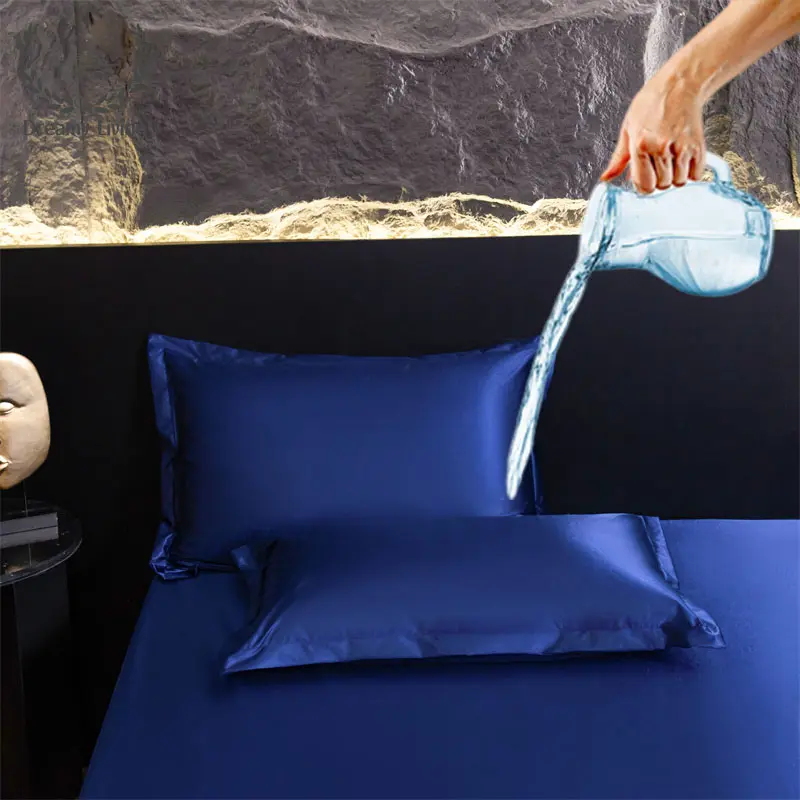 Dreamy Living 1 Pair Cooling Waterproof Pillowcase,2 Pieces Solid Color Pillow Case,Breathable Pillow Cover