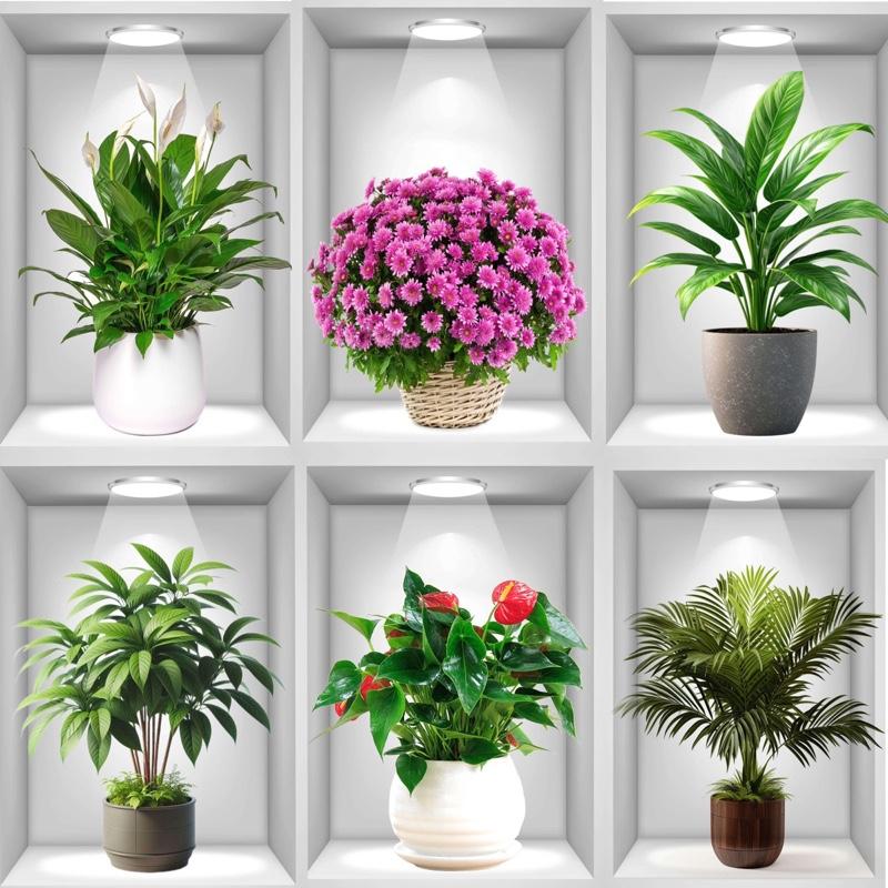 Tranh dán tường 3D khung chậu cây xanh (30cm x 45cm) trang trí phòng khách