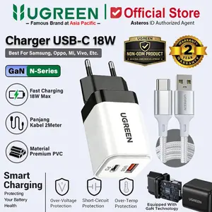 UGREEN Charger Mfi For iPhone 15 16 17 Series, Samsung, iPad Type C Fast Charging 20w 30w Handphone