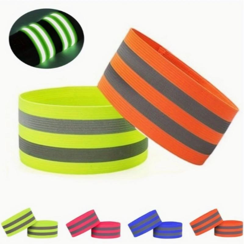 Product Introduction of High Visibility Safety Reflective Band, 2 Counts/set Reflective Band for Night Walking, Cycling and Running, Wrist, Arm, Ankle and Leg Reflective Band 0