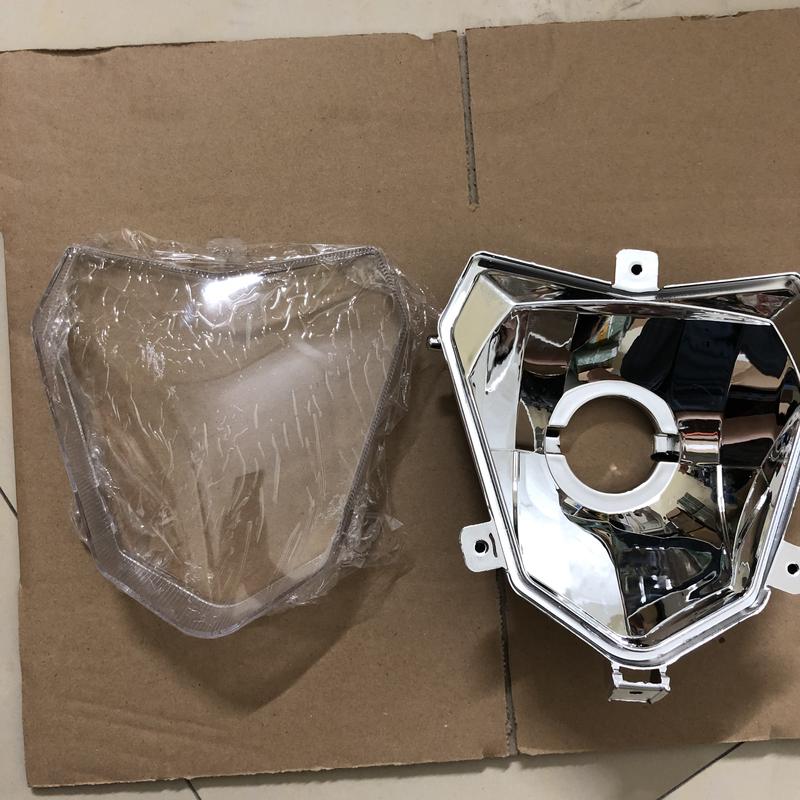 Pha không đèn bi cầu - Kính + choá đèn bi cầu xe điện Xmen ( không đèn )