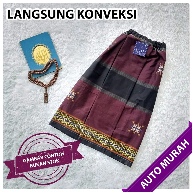 Sarung Anak  Cowok Laki, Sarung Instan Anak  Remaja bahan adem, mudah dipakai, sarung ngaji Kain Motif Muslim 4
